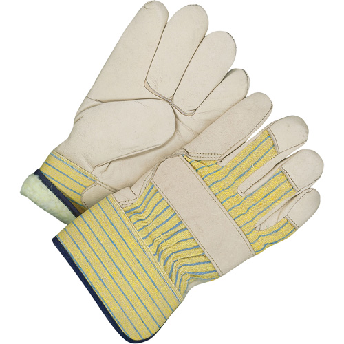 Classic Fitter Gloves, One Size, Grain Cowhide Palm, Acrylic-Pile Inner Lining Fastek