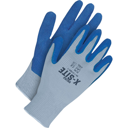 X-Site Coated Gloves, 10, Latex Coating, Poly-Cotton Shell Fastek