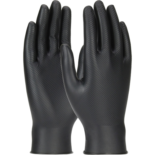 Gants jetables ambidextres Grippaz Skins, Grand, Nitrile, 6 mils, Sans poudre, Noir Fastek