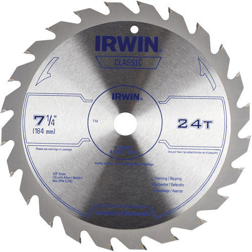 Classic Series Circular Saw Blade, 7-1/4", 24 Teeth, Wood Use Fastek