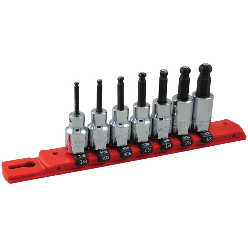 SAE Ball-Nose Socket Set, 7 Pcs Fastek