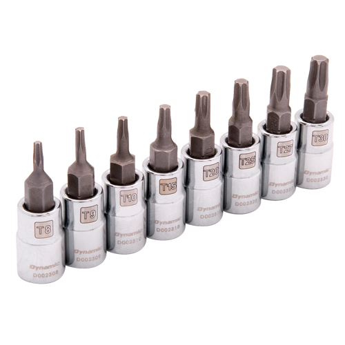 Jeu de douilles standards Torx, Torx, Prise 1/4", 8 mrcx Fastek