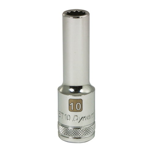 Metric Socket, 10 mm, 1/2" Drive, 12 Points, Deep Fastek