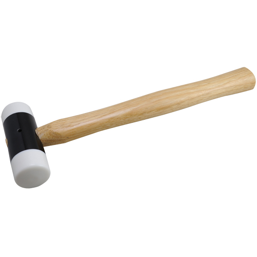 Soft-Face Hammer, 14 oz. Head Weight, Plain Face, Wood Handle, 11-5/8" L Fastek