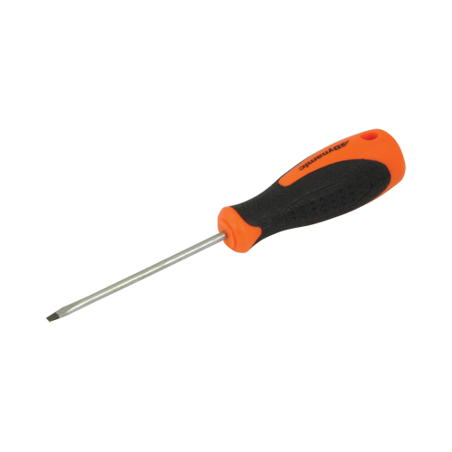 Slotted Screwdriver, 1/8" Tip, Round, 6" L, Cushion Grip Handle Fastek