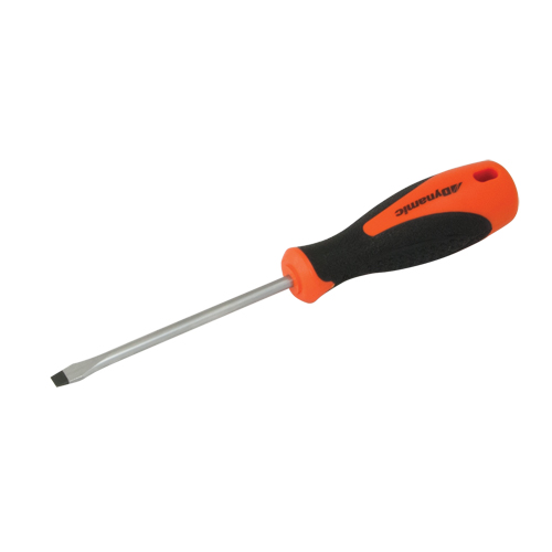 Slotted Screwdriver, 3/16" Tip, Round, 8" L, Cushion Grip Handle Fastek