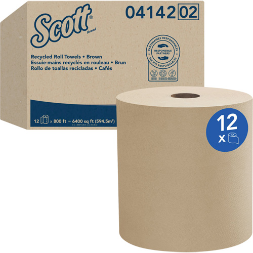 Serviettes en rouleaux durs Universel  de Scott, 1 pli, Standard, 800' lo Fastek