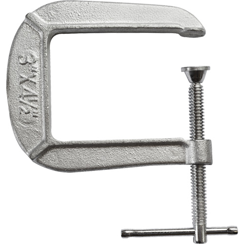 Light-Duty C-Clamp, 3" (76 mm) Capacity, 4-1/2" (114 mm) Throat Depth Fastek