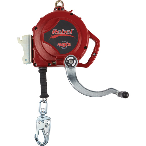 Rebel Self-Retracting Lifeline, 50', Galvanized Steel, Swivel Fastek