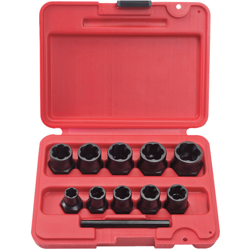 PROTO&reg; Bolt Extractor Socket Set, 10 Pcs, 1/4" Drive Size Fastek