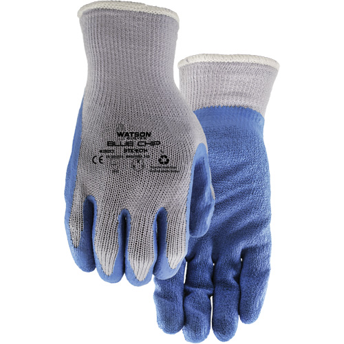 Stealth Blue Chip Coated Gloves, Large, Rubber Latex Coating, 10 Gauge, Polyester Shell Fastek