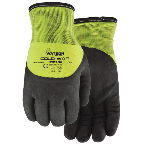 Stealth Cold War Thermal Gloves, Large, Foam Nitrile Coating Fastek