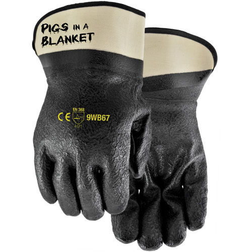 Pigs in a Blanket Coated Gloves, One Size, Nitrile/PVC Coating Fastek