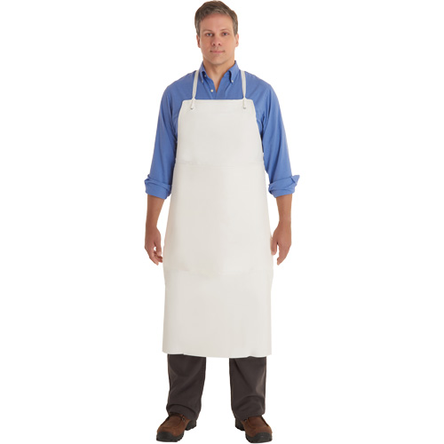 AlphaTec&reg; 56-101 PVC Apron, PVC/Vinyl, White, 33" W x 44" L Fastek