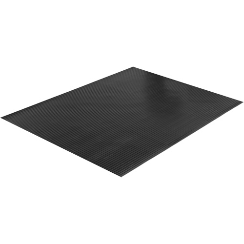 Wide Rib Matting, Runner, 4' x 75' x 1/8", Black Fastek