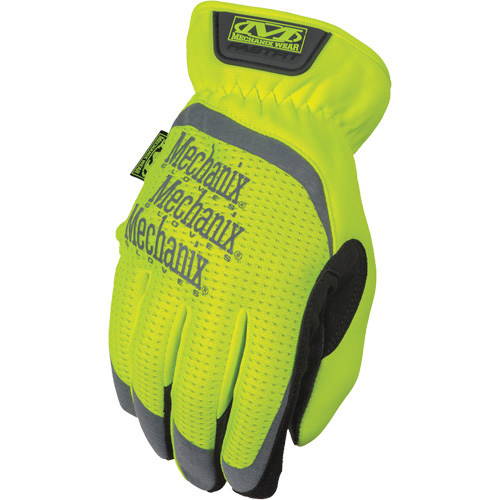 FastFit&reg; High-Visibility Work Gloves, Synthetic Palm, Size Medium/9 Fastek