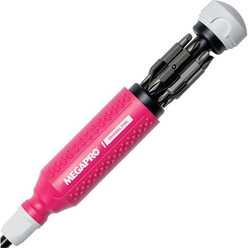 Original Pink 15-in-1 Multi-Bit Screwdriver, 8-37/50" L, Textured Handle Fastek