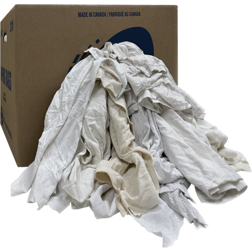 Wiper Rags Box, Ganzie, White, 20 lbs. Fastek