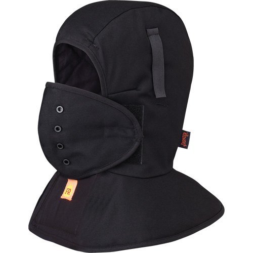 565A Doublure matelass&eacute;e FR &agrave; long col pour casque, Noir, Coton Fastek