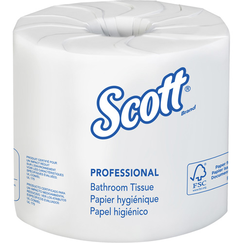 Scott&reg; Essential Toilet Paper, 2 Ply, 506 Sheets/Roll, 169' Length, White Fastek