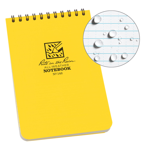Pocket Top-Spiral Notebook, Soft Cover, Yellow, 100 Pages, 4" W x 6" L Fastek