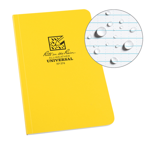 Field-Flex Bound Book, Soft Cover, Yellow, 128 Pages, 4-5/8" W x 7-1/4" L Fastek