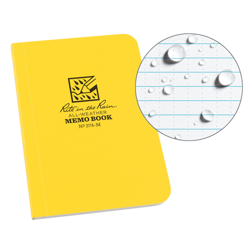Livre m&eacute;mo, Couverture souple, Jaune, 112 Pages, 3-1/2" , 5"  Fastek