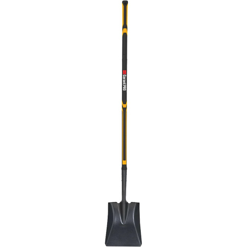 Pro Square Point Shovel, Fibreglass, Tempered Steel Blade, Straight Handle, 48" Long Fastek