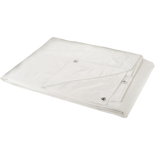 Tarp, Heavy-Duty, White, 8' x 6' x 6 mils Fastek