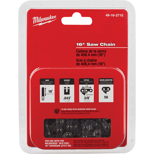 Chaîne de rechange pour scie de 16" Fastek