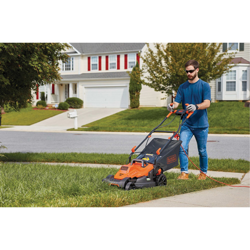 Lawn Mower with Comfort Grip Handle, Push Walk-Behind, Electric, 15" Cutting Width Fastek