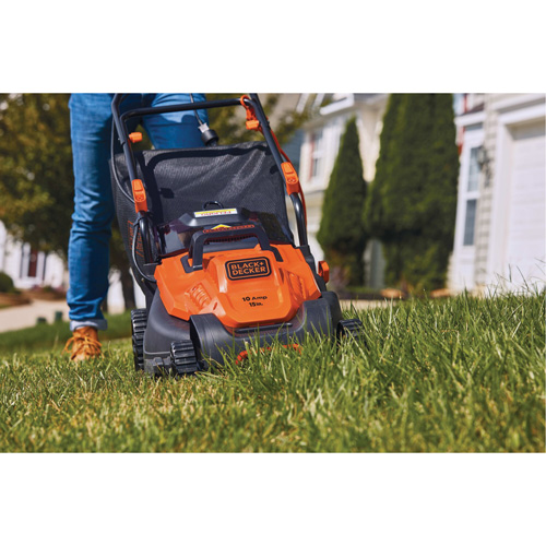 Lawn Mower with Comfort Grip Handle, Push Walk-Behind, Electric, 15" Cutting Width Fastek