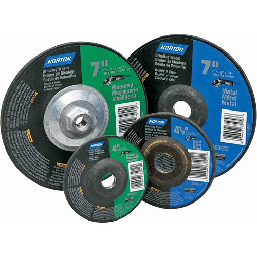 Gemini&reg; Depressed Centre Grinding Wheels, 4" x 1/4", 5/8" Arbor, Aluminum Oxide, Type 27 Fastek