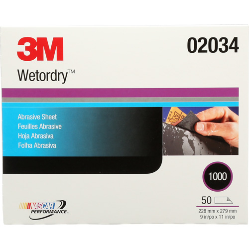 Feuille abrasive Imperiale, 9" x 11", Grain 1000, Carbure de silicium Fastek