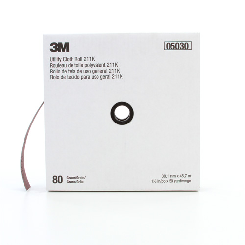 Utility Roll 211K, Aluminum Oxide, 1-1/2" W x 150' L, 80 Grit Fastek