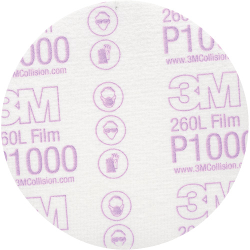 Disque de finition en pellicule Hookit, dia 5", Grain P1000, Oxyde d'aluminium Fastek