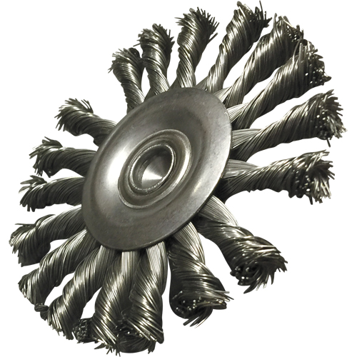 Brosses mont&eacute;es &agrave; fils nou&eacute;s circulaires, 3-1/2" dia., dia. Des fils 0,014", Tige 1/4" Fastek