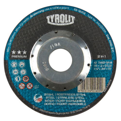 Premium Deep Thincut Cut-Off Wheel, 7" x 1/16", 7/8" Arbor, Type 27, Aluminum Oxide, 8600 RPM Fastek