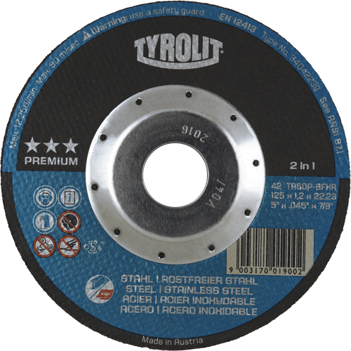 Premium Deep Thincut Cut-Off Wheel, 7" x 1/16", 7/8" Arbor, Type 27, Aluminum Oxide, 8600 RPM Fastek