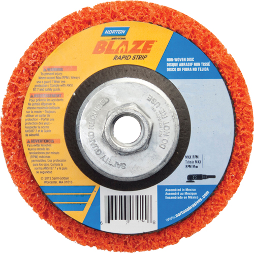 Blaze Rapid Strip Non-Woven Depressed Center Disc - 4-1/2", 4-1/2" Dia., Coarse Grit Fastek