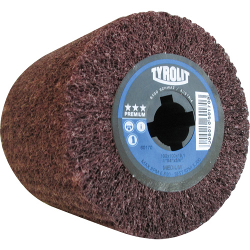 Pro-Line Surface Conditioning Drum, 4" Dia. x 4" W, 3/4" Arbor, Medium Grit, Aluminum Oxide Fastek
