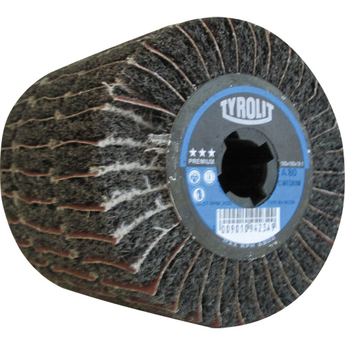 Tambour de conditionnement de surface Pro-Line, 4" dia. x 4" la, 3/4" Arbre, Grain 80, Oxyde d'aluminium Fastek