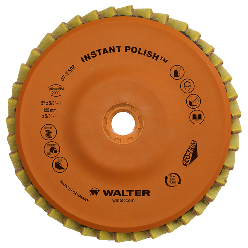 Instant Polish Flap Disc, 4-1/2" x 5/8"-11, Type 27, Very Fine Grit, Zirconium Fastek