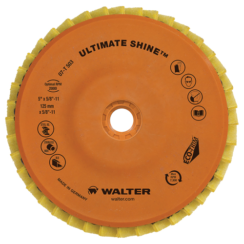 Ultimate Shine Flap Disc, 4-1/2" x 5/8"-11, Type 27, Very Fine Grit, Zirconium Fastek