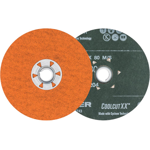 Coolcut XX Sanding Disc, 4-1/2" Dia., 80 Grit, Ceramic Fastek