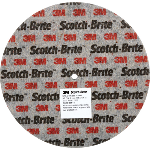 Scotch-Brite EXL Unitized Wheel, 6" x 1/4", 1/4" Arbor, Fine Grit, Silicon Carbide Fastek