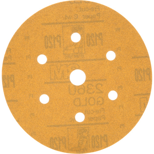 Hookit Dust-Free Sanding Disc, 6" Dia., P120 Grit, Aluminum Oxide, C-Weight Fastek