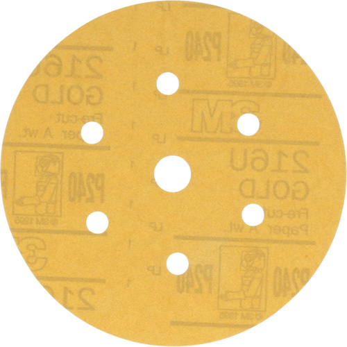 Hookit Dust-Free Sanding Disc, 6" Dia., P240 Grit, Aluminum Oxide, A-Weight Fastek