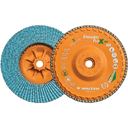 Enduro-Flex Alu Flap Disc, 7" x 7/8", Type 27, 40 Grit, Zirconia Alumina Fastek