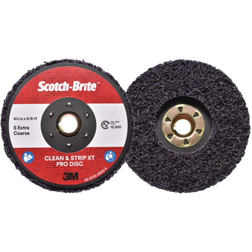 Disque  Clean and Strip  XT Pro Scotch-Brite, 4-1/2" dia., Grain Extra grossier, Carbure de silicium Fastek
